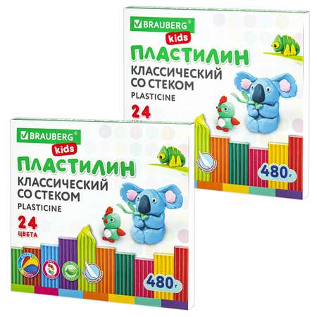 Пластилин Brauberg 24 цв.