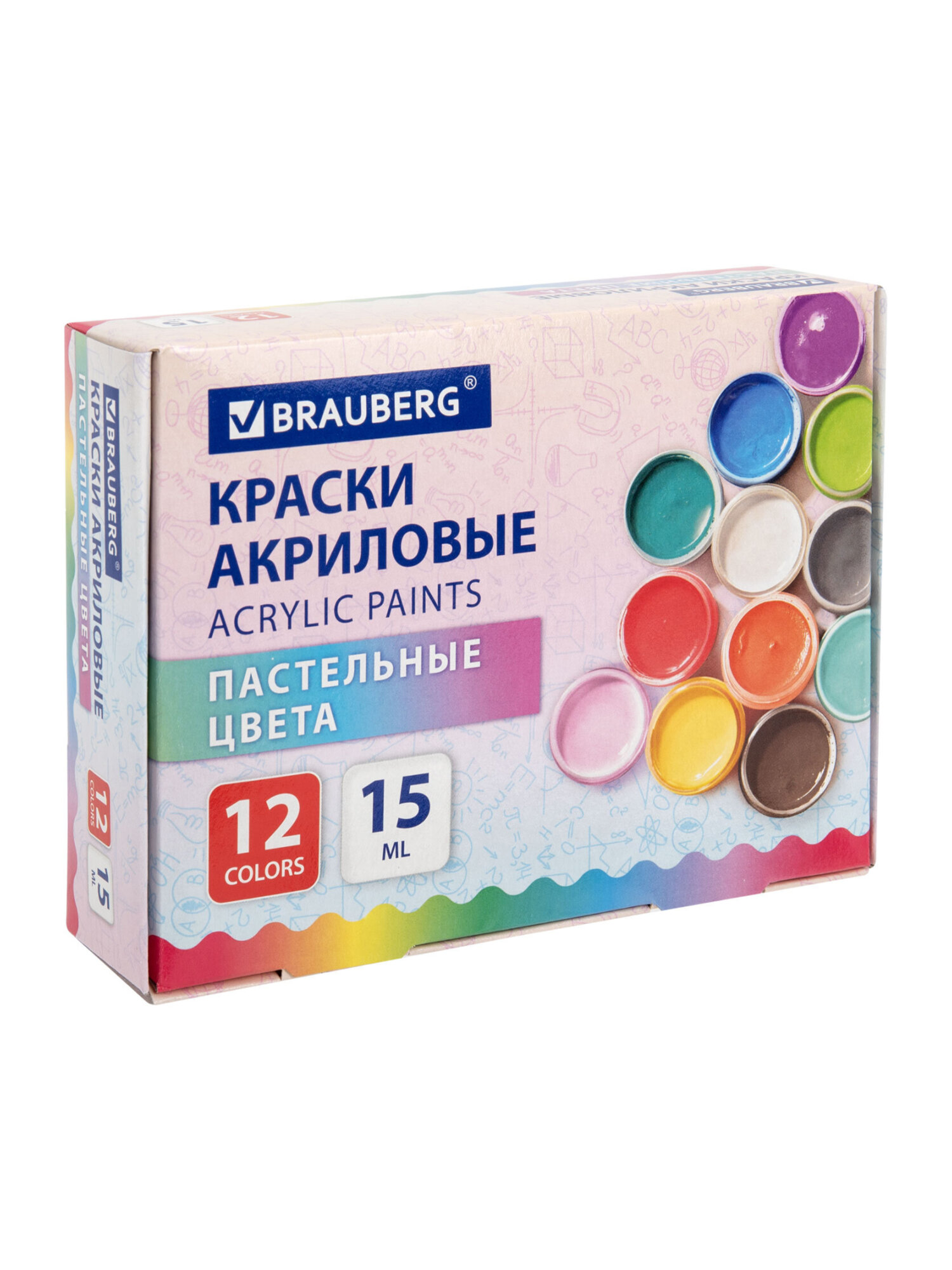 Краски акриловые Brauberg 12 цв. - фото 2