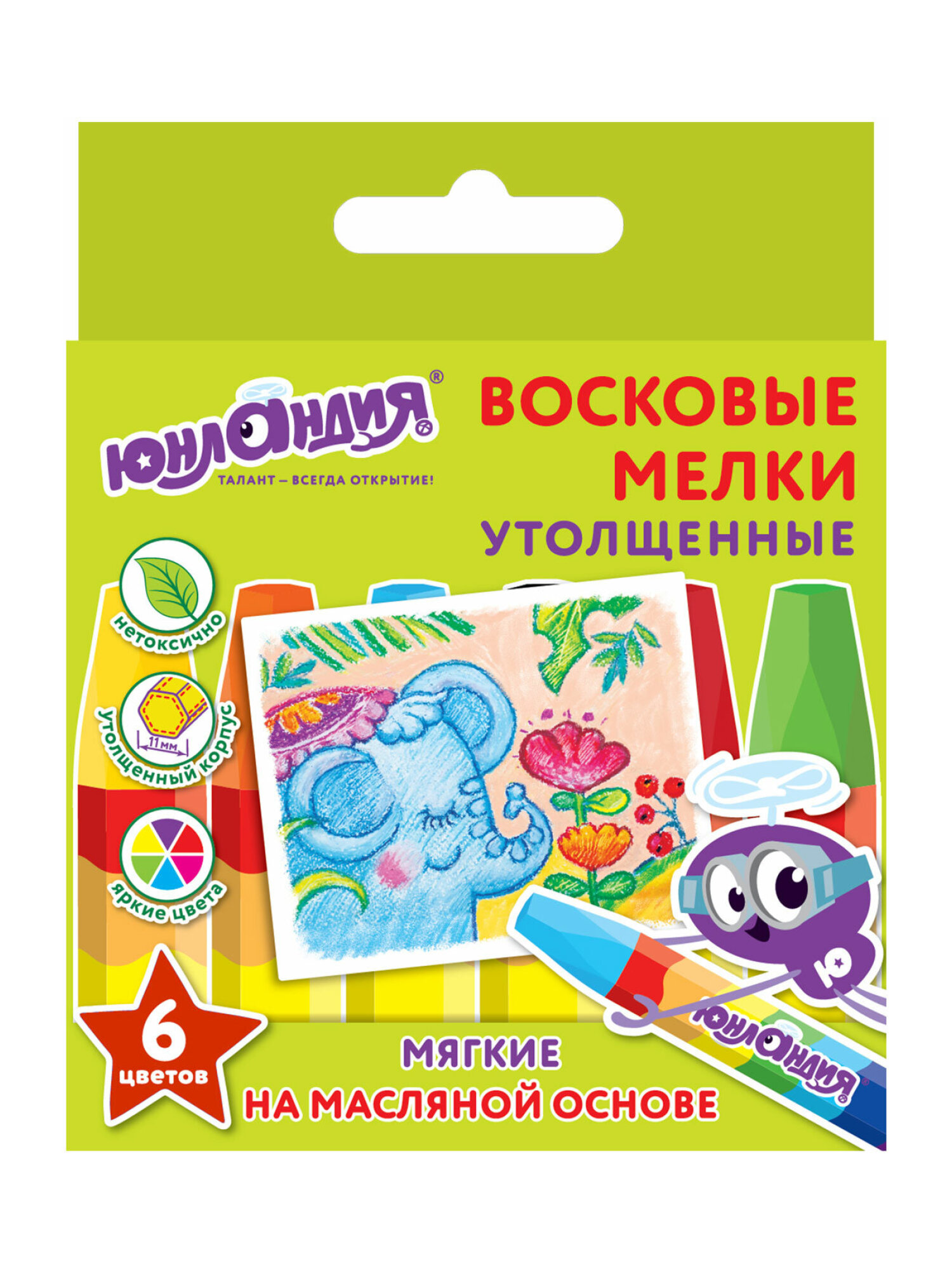 Изображение товара Восковые мелки Юнландия 6 шт. Изображение товара Восковые мелки Юнландия 6 шт.