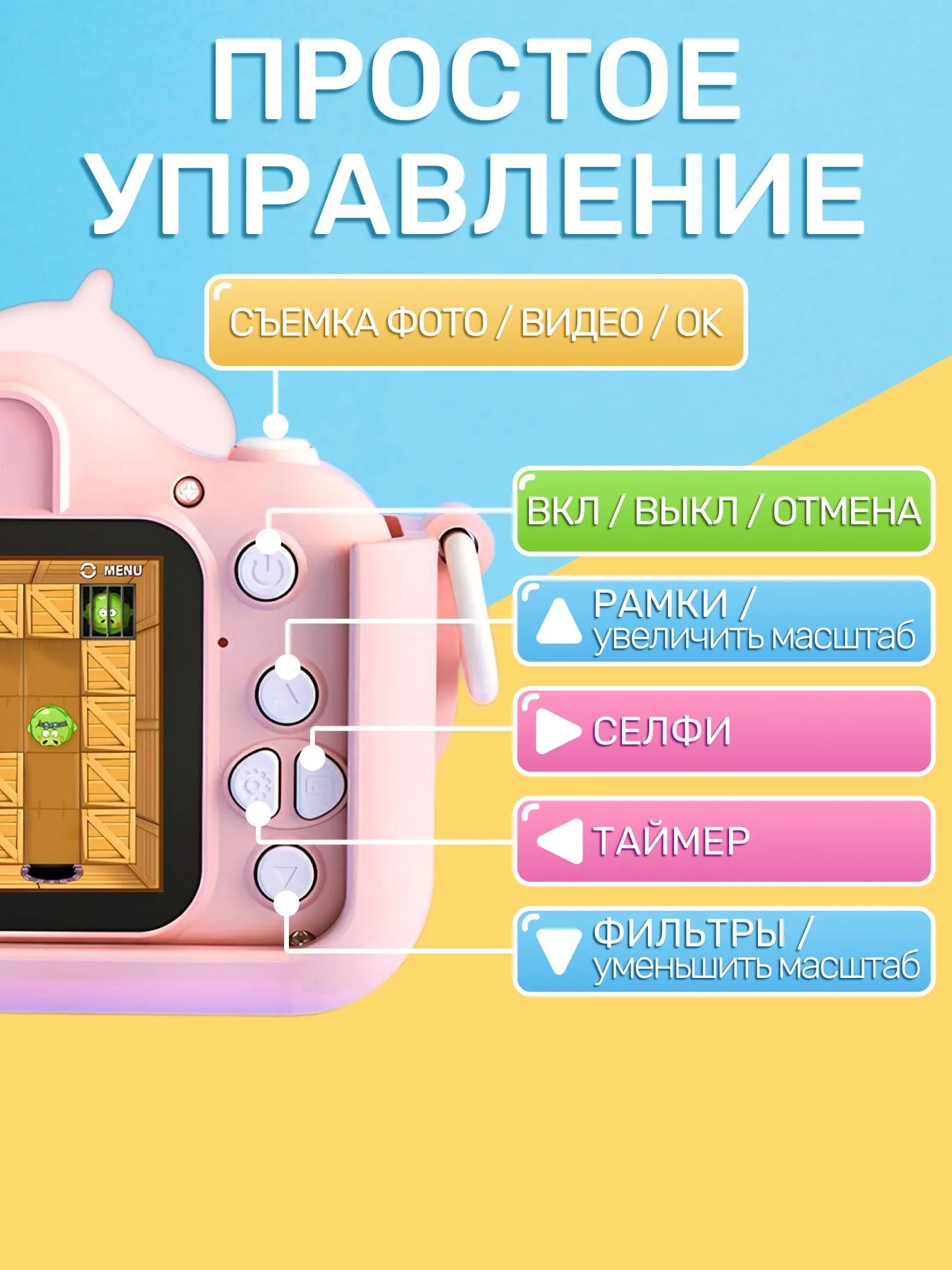 Цифровой фотоаппарат CASTLELADY Фотоаппарат детский Единорог - фото 7