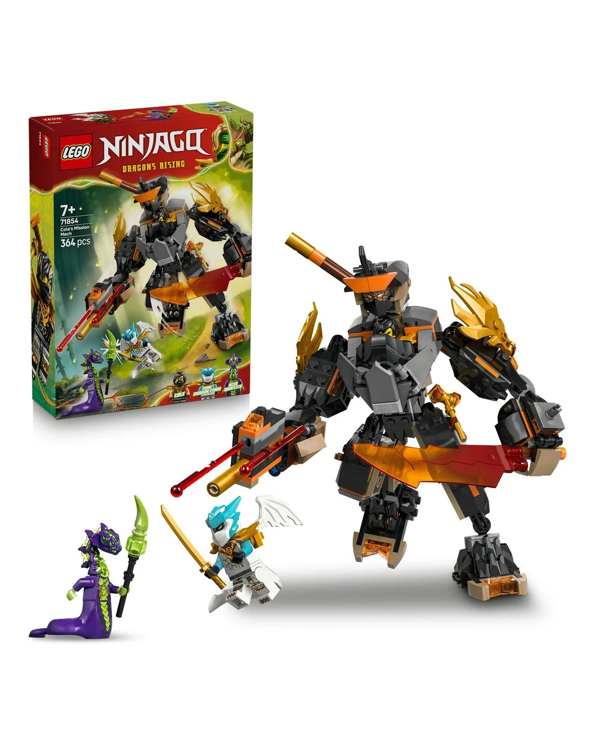 Конструктор LEGO NINJAGO Робот Коула и дракон Зейна 213 дет. - фото 1