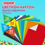 Цветной картон Пифагор 24 лист.
