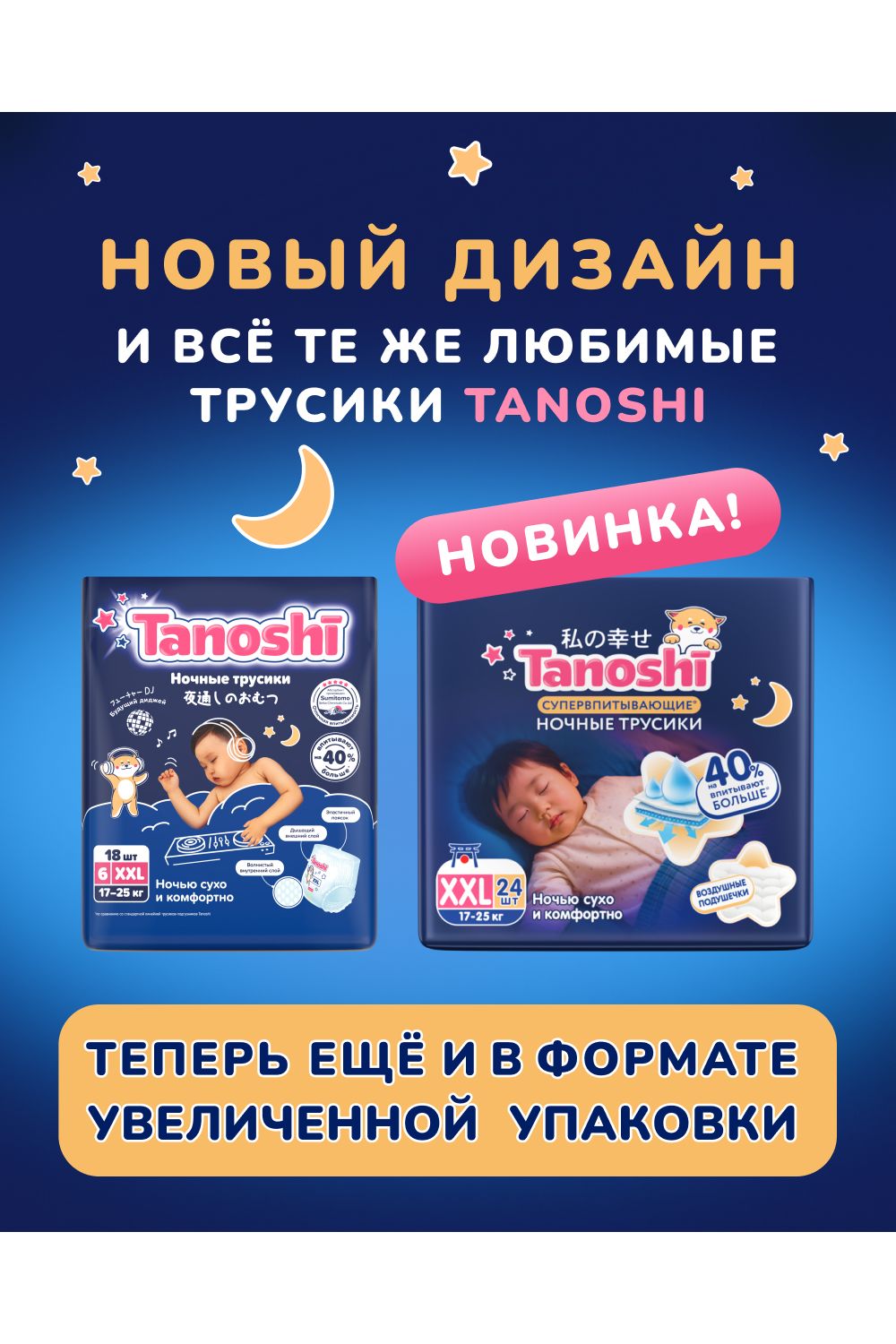 Трусики Tanoshi ночные XXL (17-25 кг) 24 шт. - фото 2