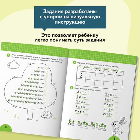 Книга Феникс Учим таблицу умножения Задания с визуальной инструкцией 7+