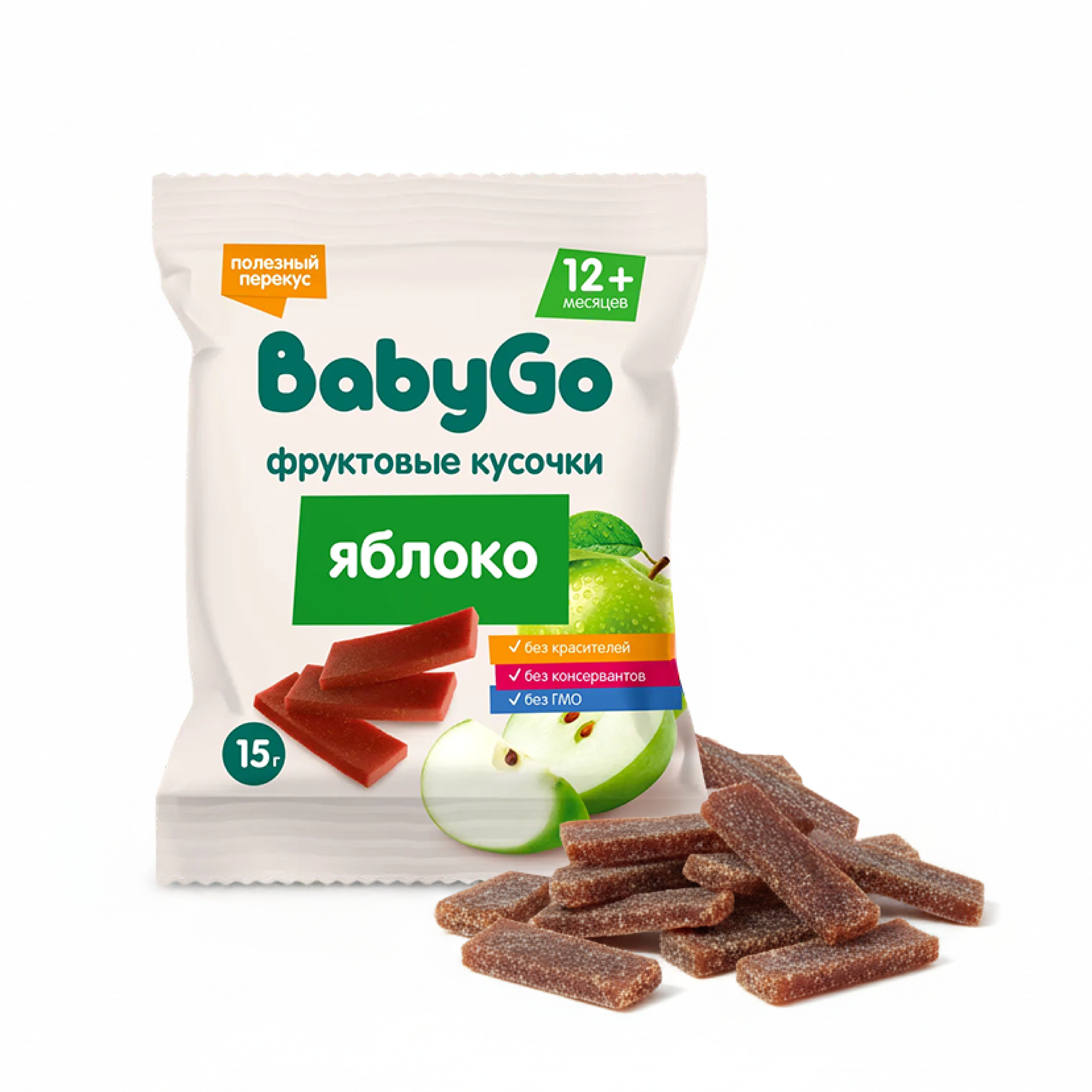 Фруктовые кусочки BabyGo из яблок с 12 мес 15 г - фото 2