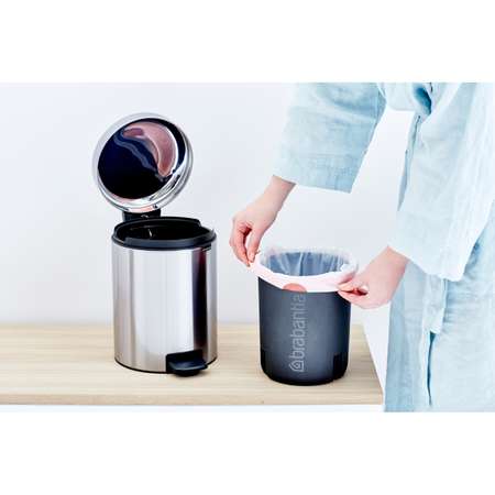 Бак мусорный Brabantia NewIcon с педалью стальной матовый FPP 5л 112102