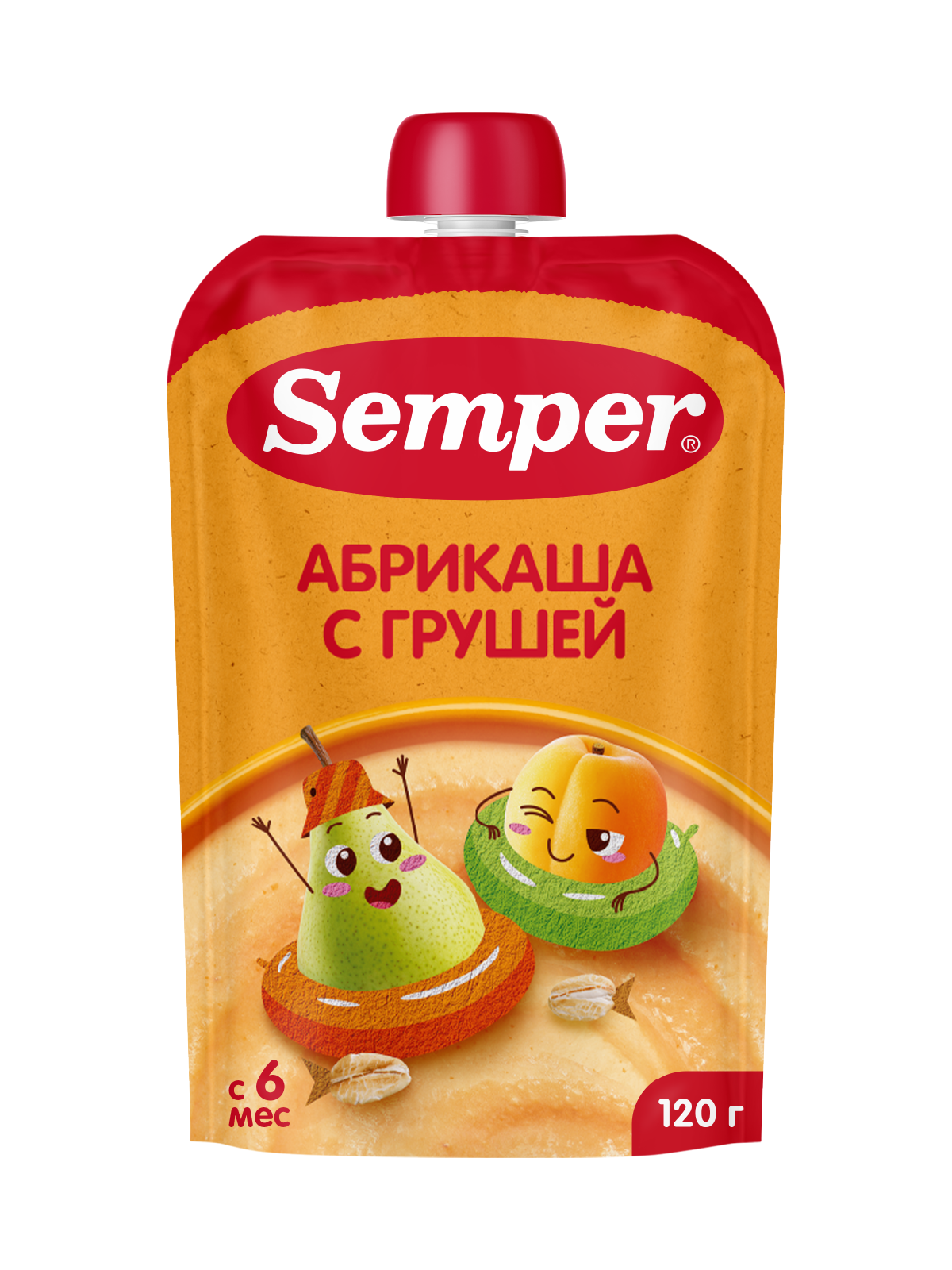 Изображение товара Пюре Semper Каша-груша-абрикос пауч 120 г с 6 месяцев натуральное питание Изображение товара Пюре Semper Каша-груша-абрикос пауч 120 г с 6 месяцев натуральное питание