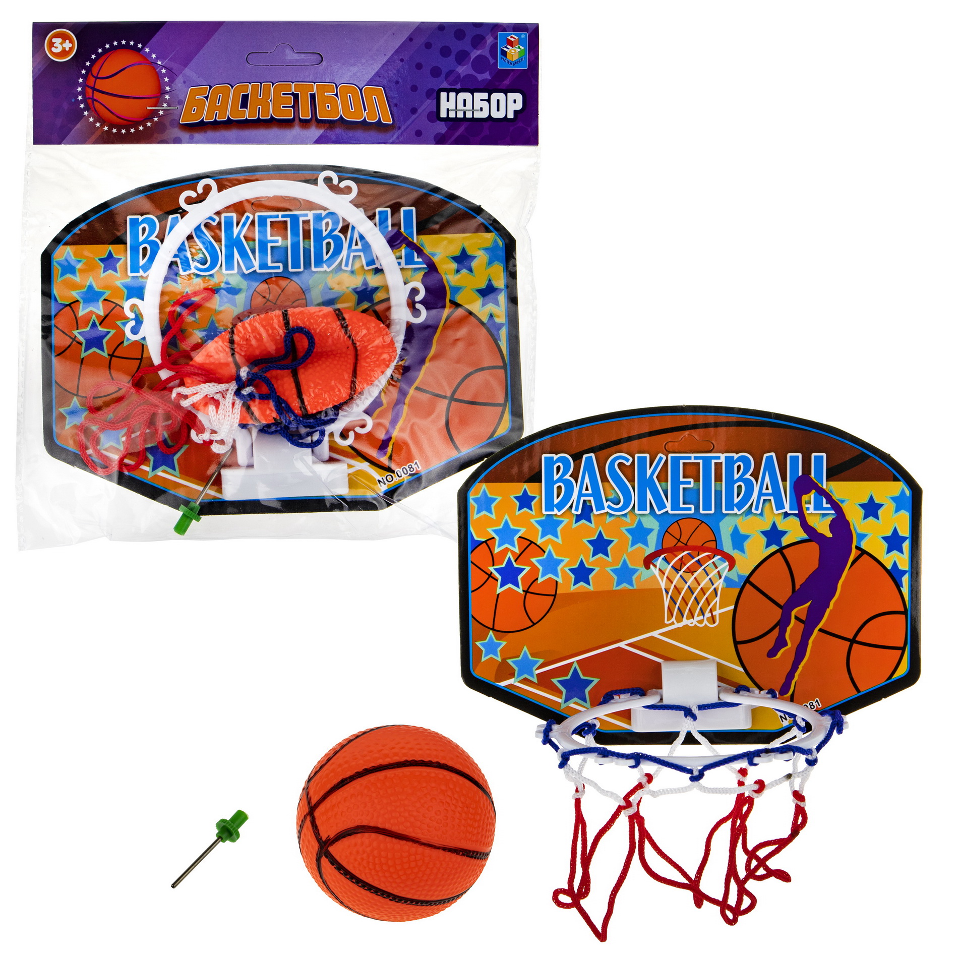 Игровой набор 1TOY 1toy Баскетбольный щит с баскетбольным мячом - фото 1