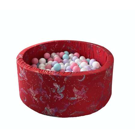 Сухой бассейн Boobo.kids 85х30 см 150 шаров красный+розовый