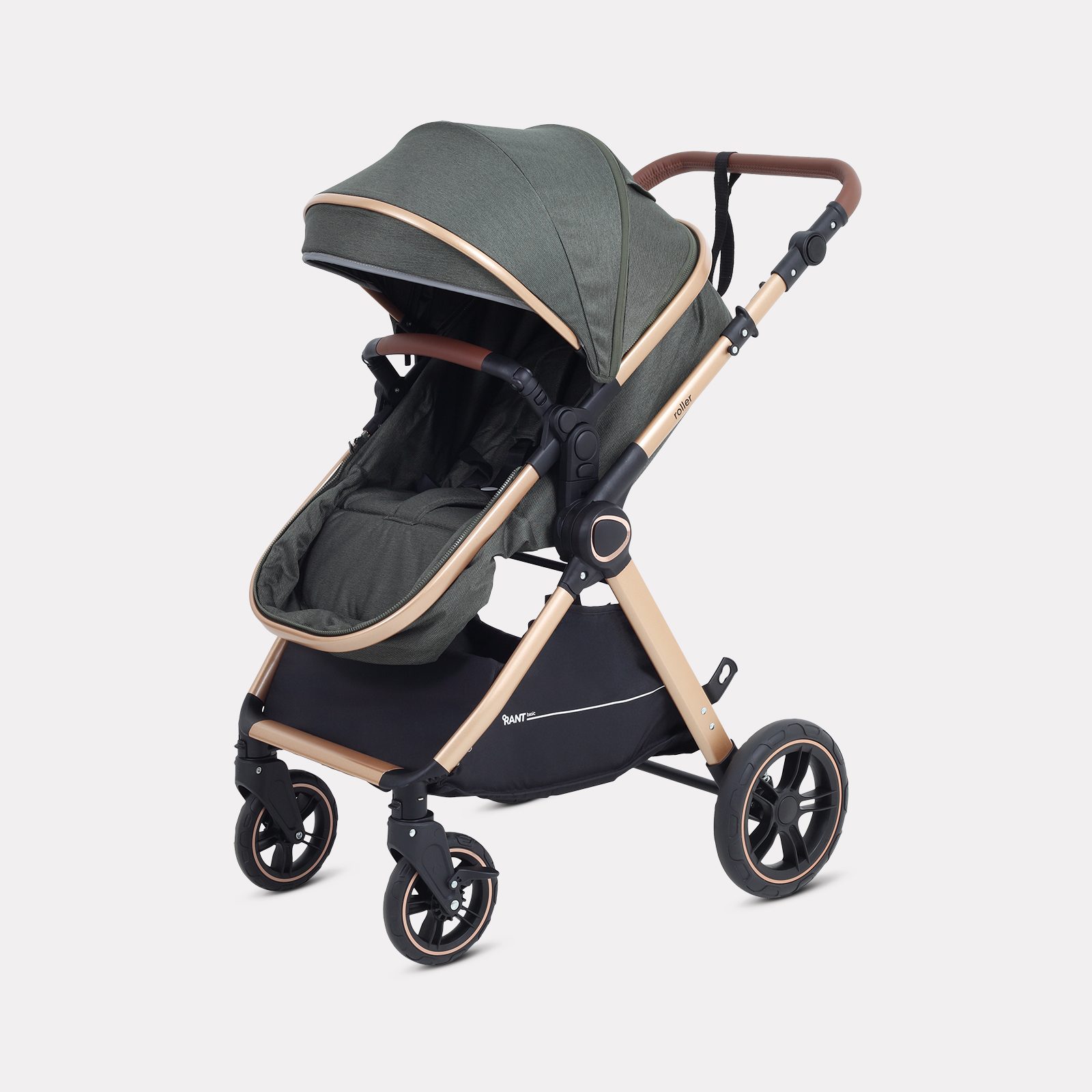 Коляска трансформер Rant Basic Roller Gold 2в1, olive зеленый - фото 6