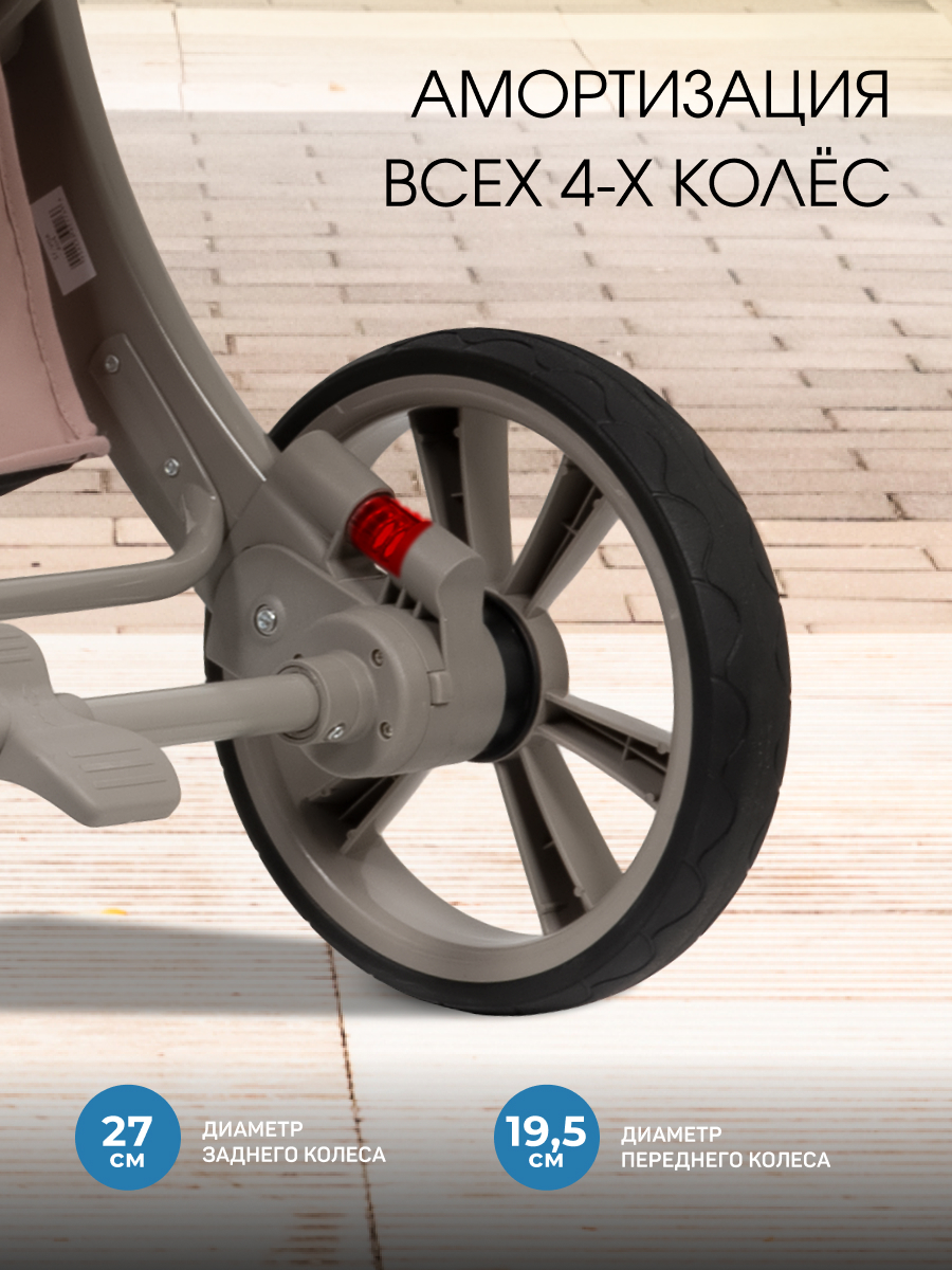 Коляска трансформер Aimile Авантюрист / Adventurer розовый - фото 8