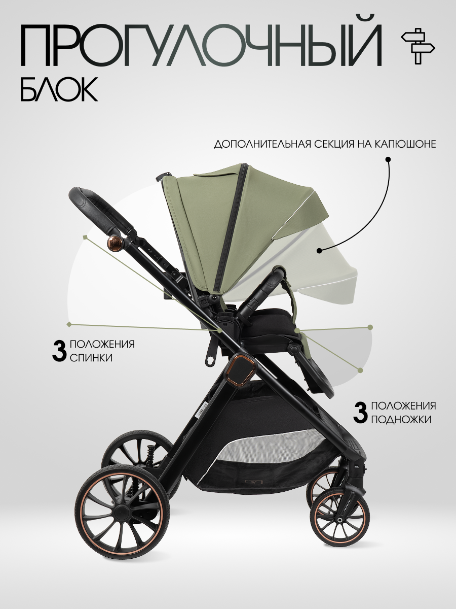 Коляска 3в1 Costa Райдер зеленый - фото 4