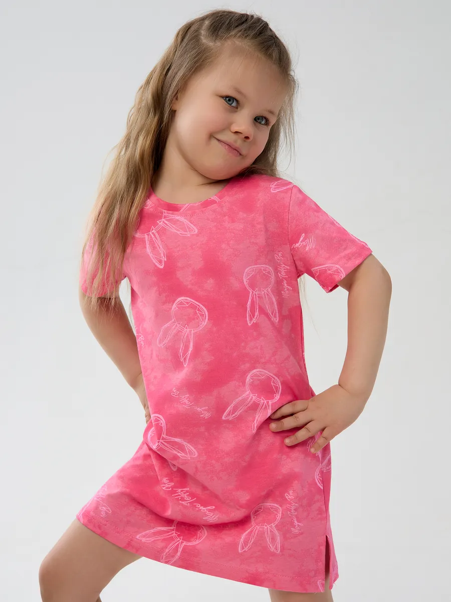 Сорочка ночная YAXX 001--Туника зайка/розовый (К) - фото 1