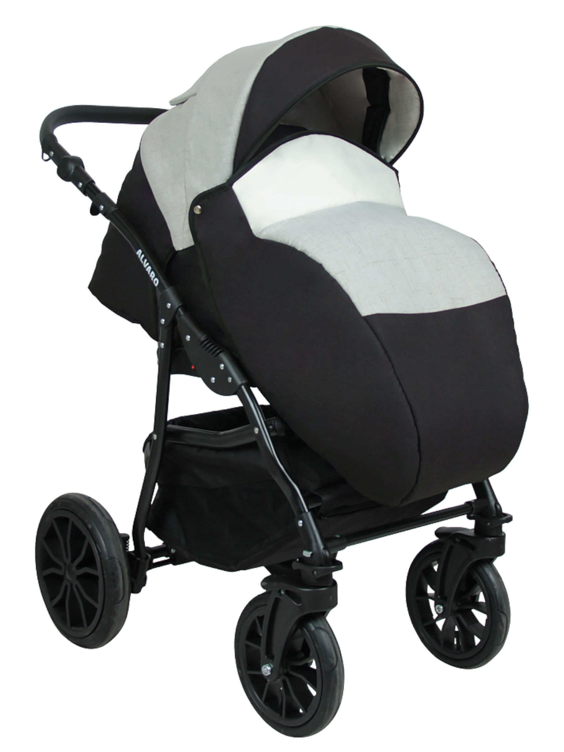 Коляска 3в1 alis Alvaro F 04 серый-белый - фото 7