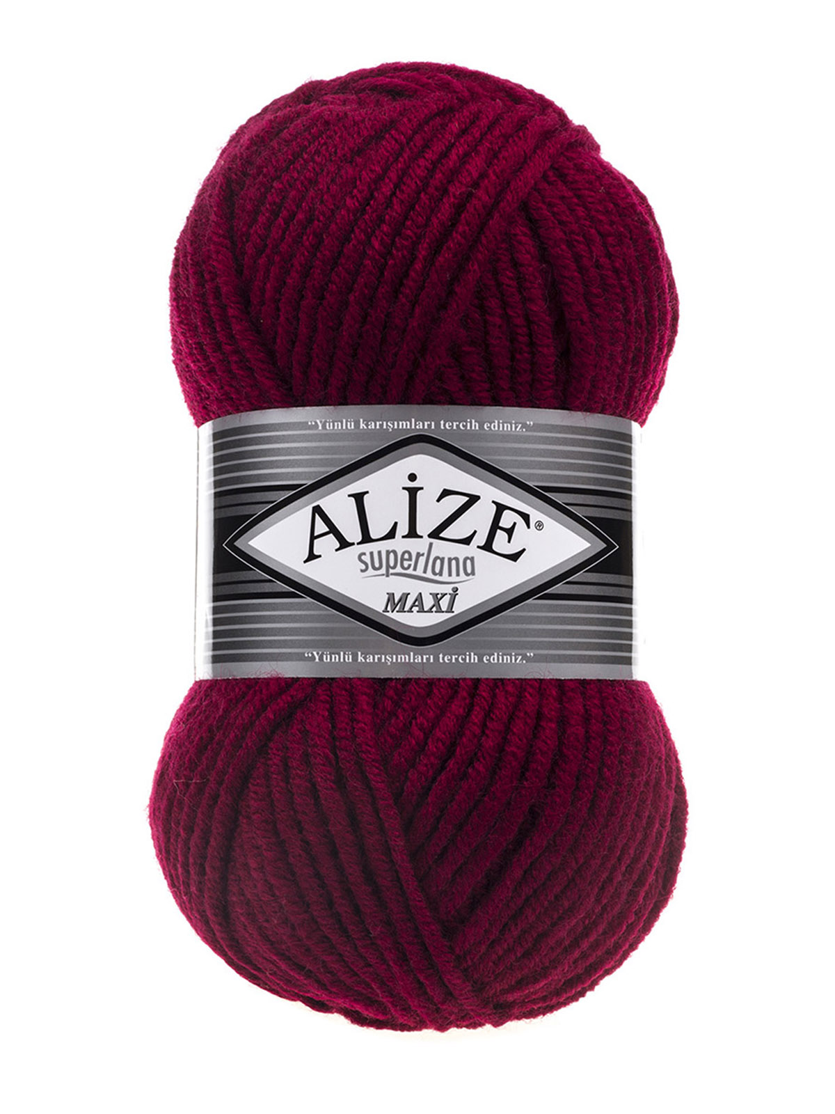Пряжа Alize полушерстяная Superlana maxi 100г 100м 5 шт 390 темно-красный - фото 4