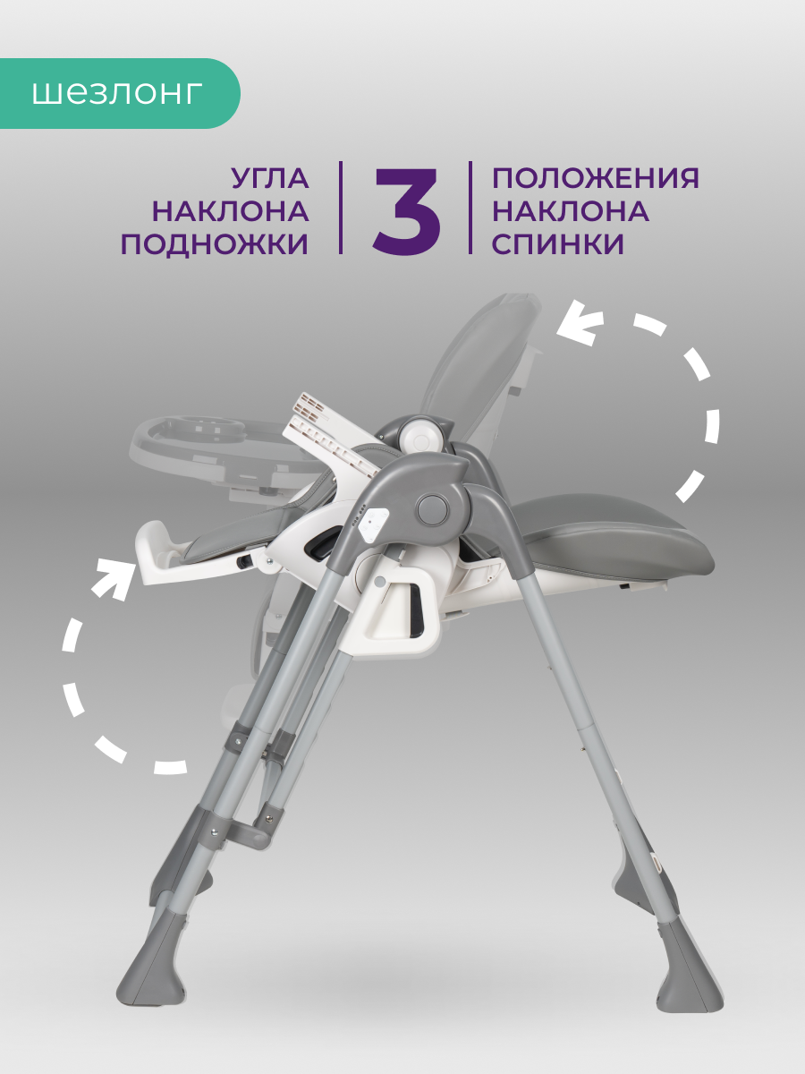 Стульчик для кормления Farfello Multa серый - фото 3