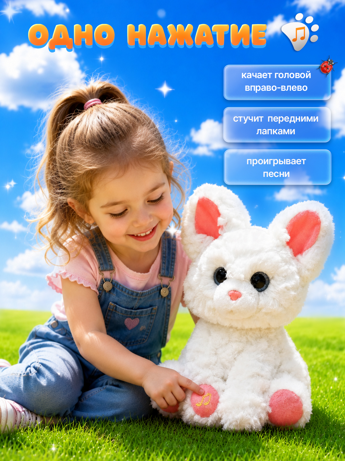 Мягкая игрушка SHARKTOYS Интерактивная кошечка Пушинка - фото 2