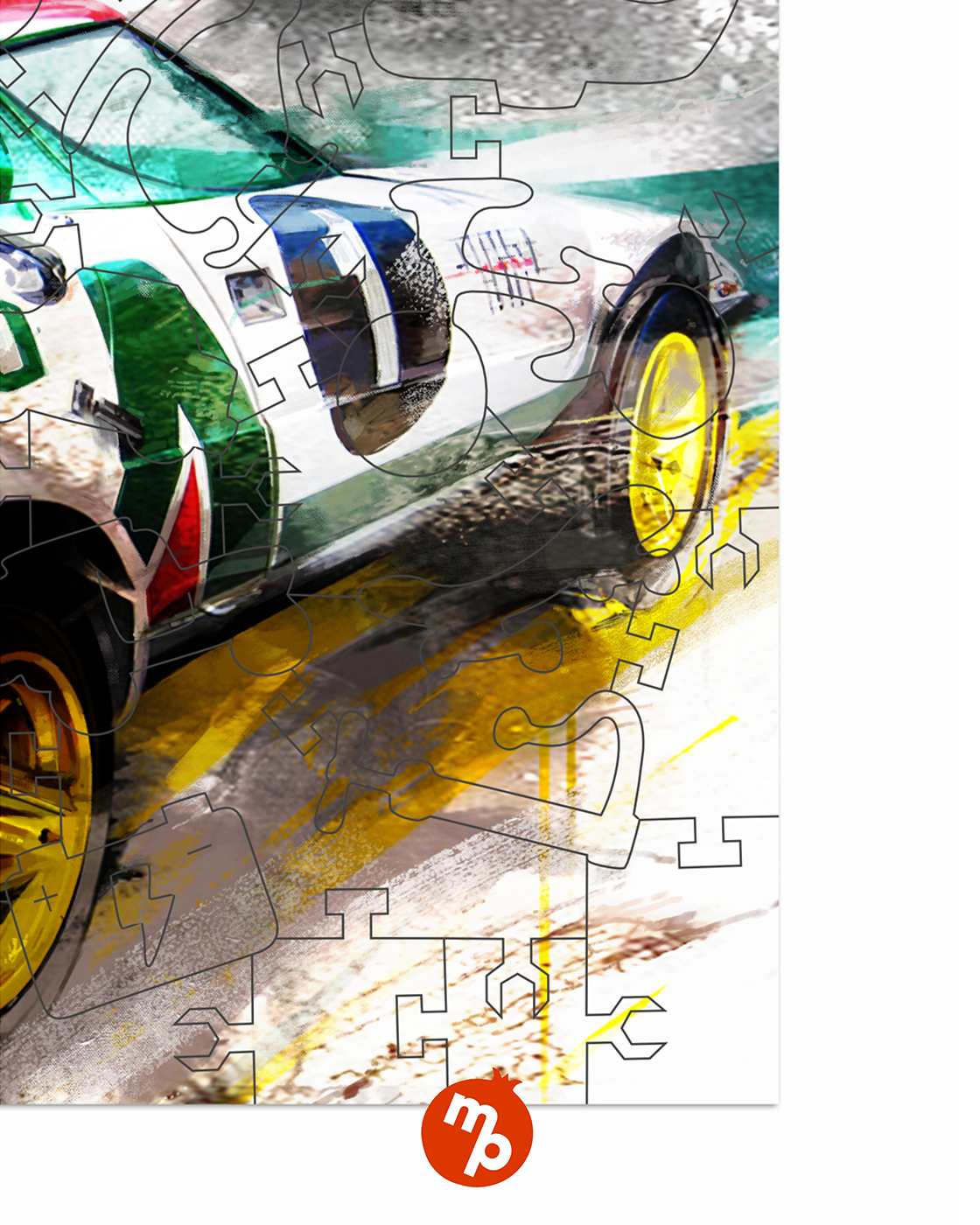 Пазл 1TOY Гоночный автомобиль белый деревянный - фото 9