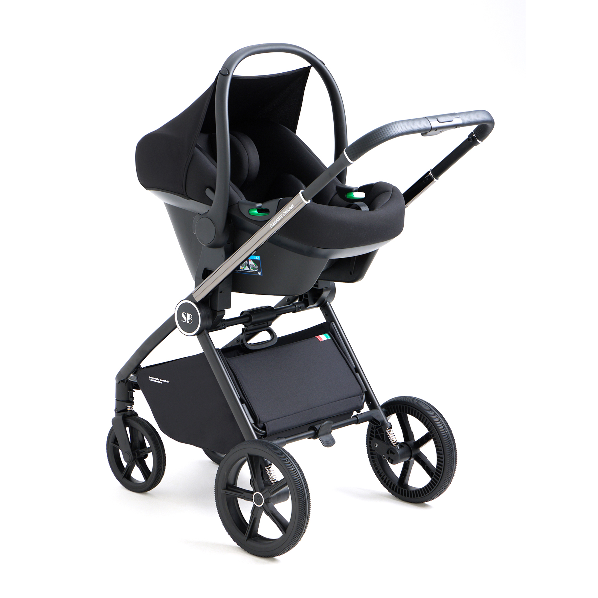 Коляска 3в1 Sweet Baby Elegante Chrome Black черный - фото 77