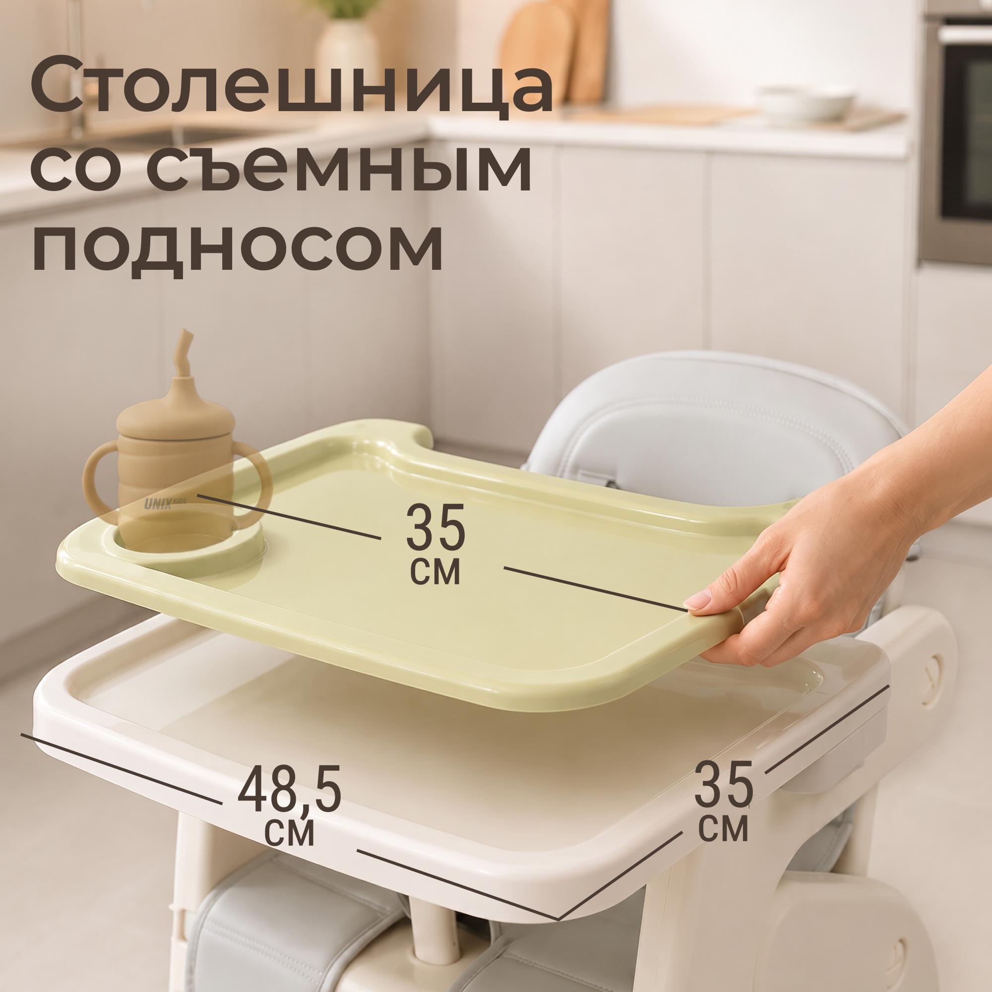 Стульчик для кормления UNIX Kids Basic зеленый - фото 3