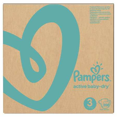 Подгузники Pampers Active Baby-Dry 3 (6-10 кг) 208 шт.