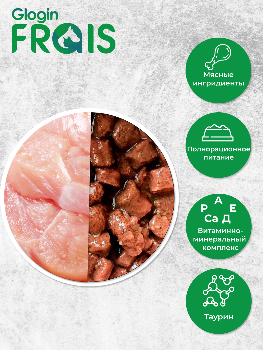 Консервированный корм Frais Signature для котят с мясом цыпленка в нежном соусе 80 г х 25 шт - фото 3