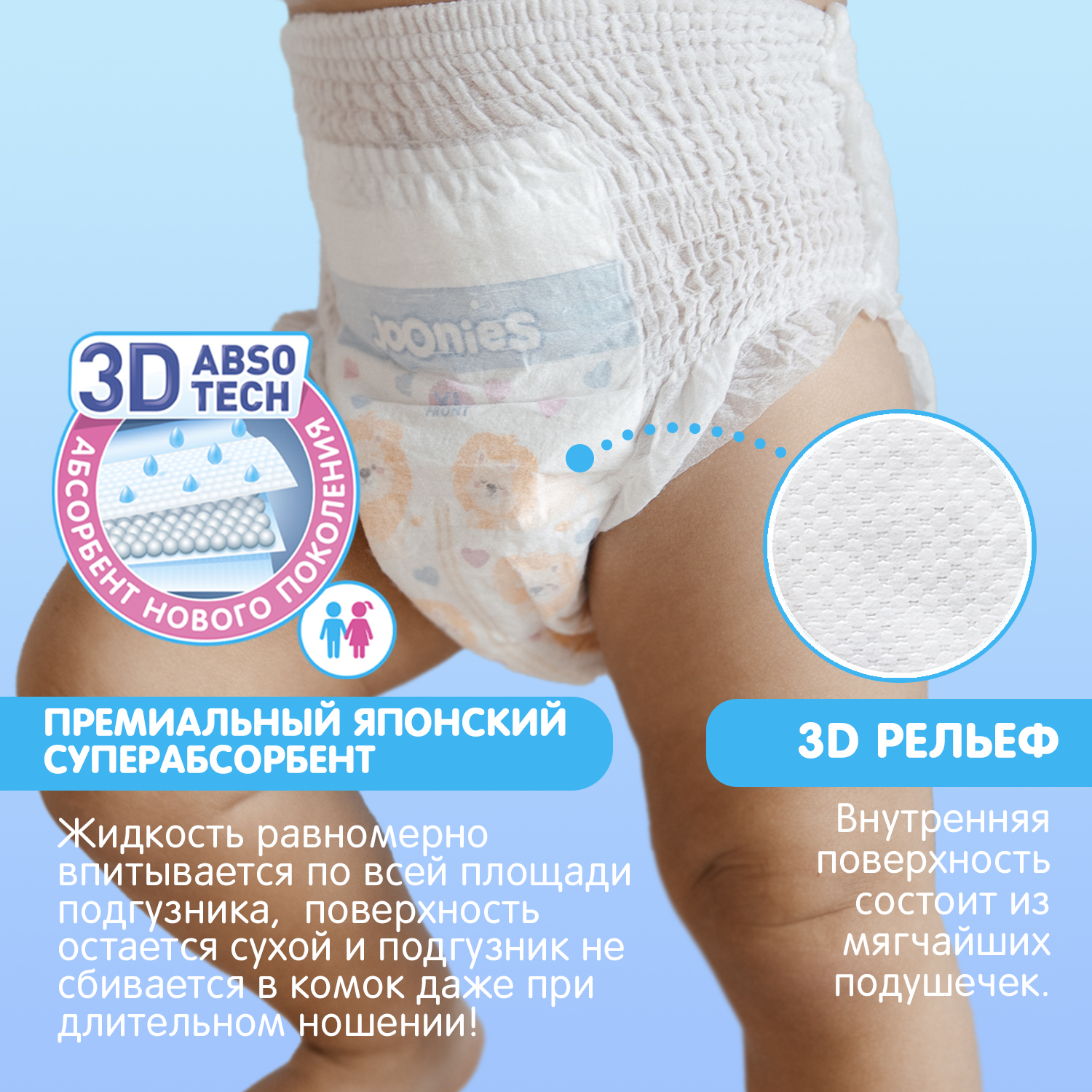 Трусики Joonies Premium Soft L (9-14 кг) 56 шт. - фото 3