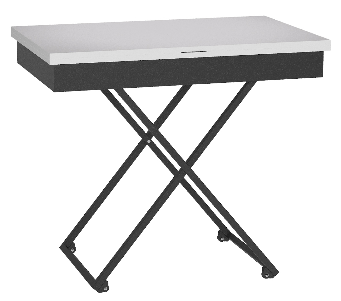 Стол-трансформер КАЛИФОРНИЯ МЕБЕЛЬ Андрэ Loft ЛДСП Белый Черный - фото 1