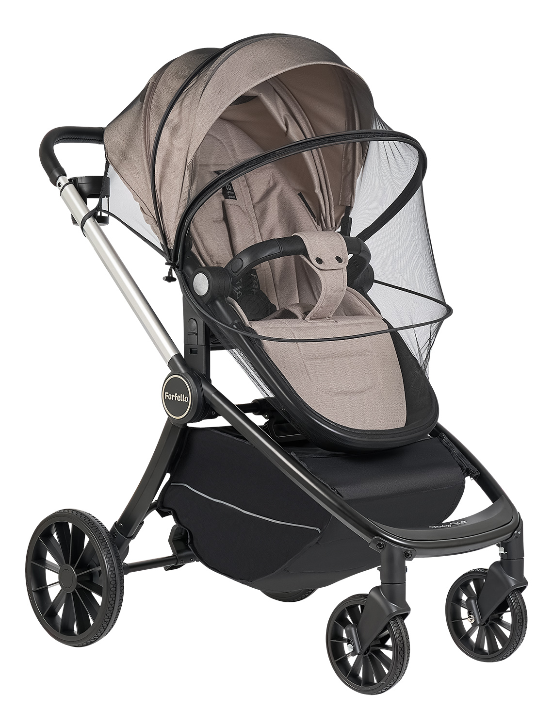 Коляска 3в1 Farfello Baby shell бежевый - фото 19