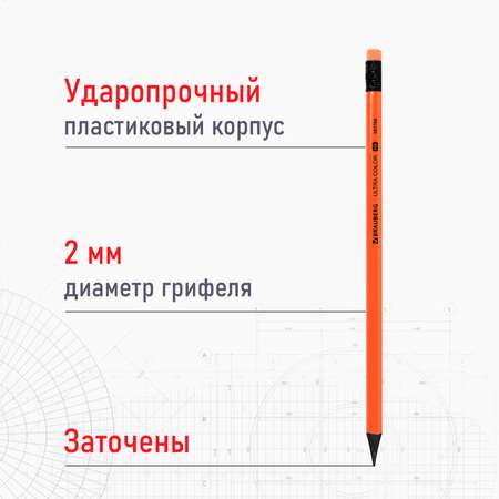 Карандаши чернографитные Brauberg 4 шт.
