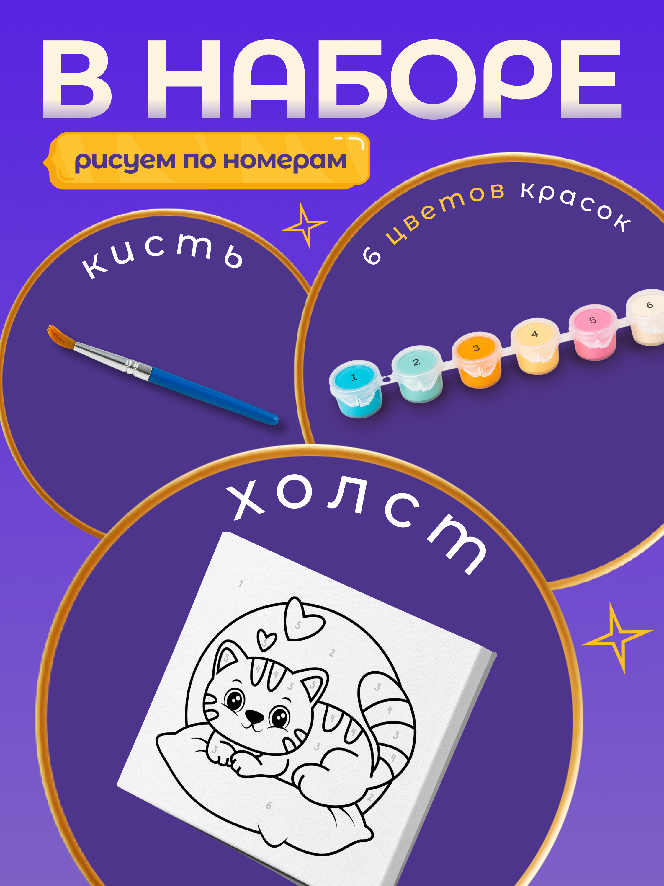 Картина по номерам Magic Stories Котик на подушке - фото 2
