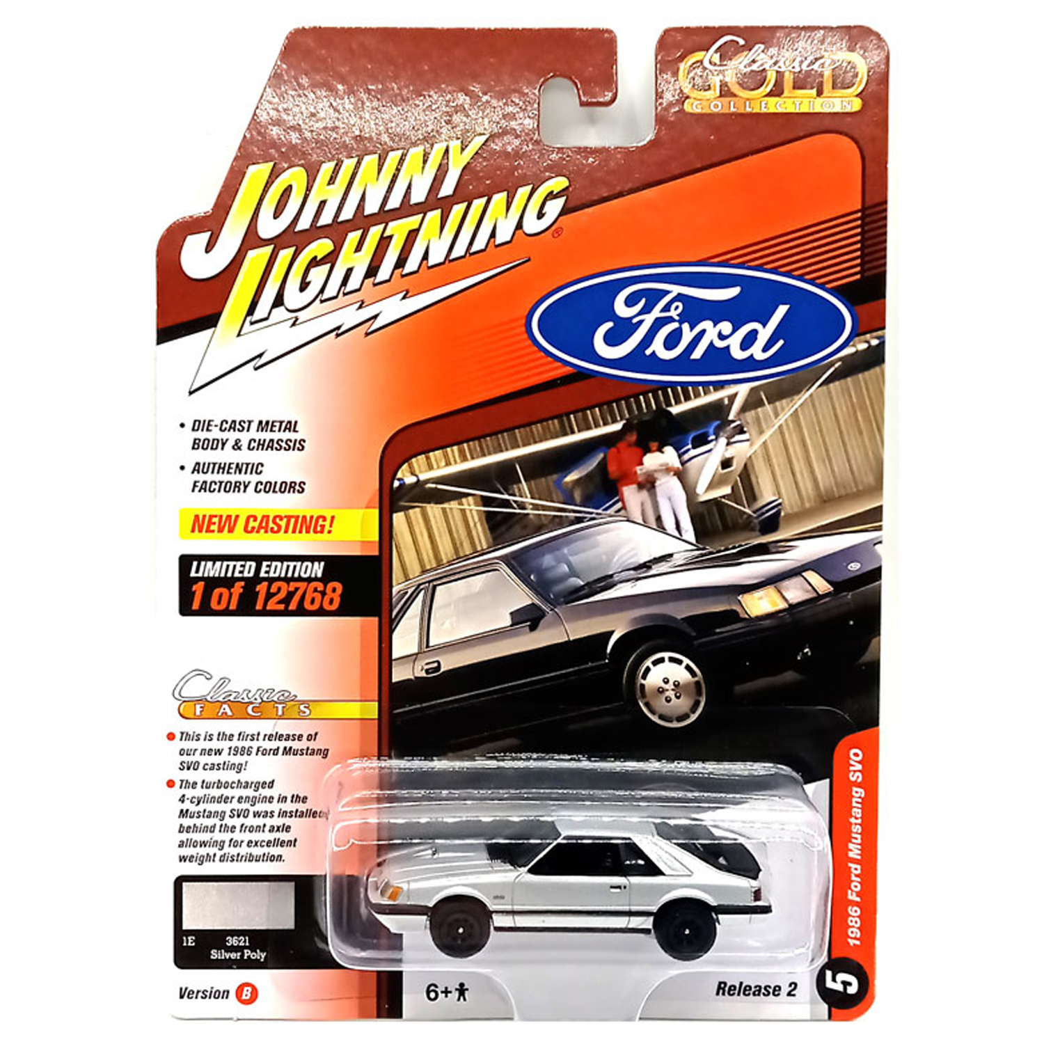 Автомобиль Johnny Lightning 1986 Ford Mustang SVO 1:64 JLCG029B-R2-N5 - фото 3