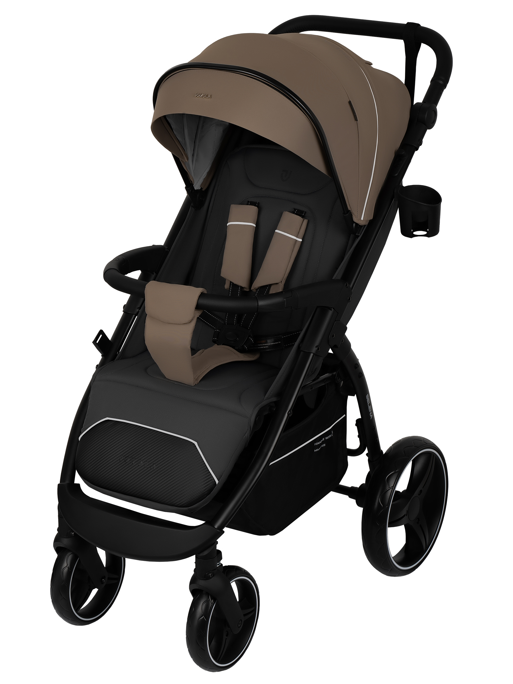 Коляска прогулочная JOVOLA SELENA 2026 темно-беж.-серый - фото 1