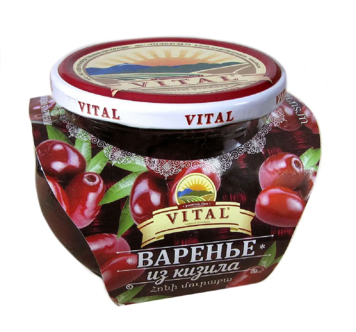 Варенье VITAL из кизила 430г - фото 1