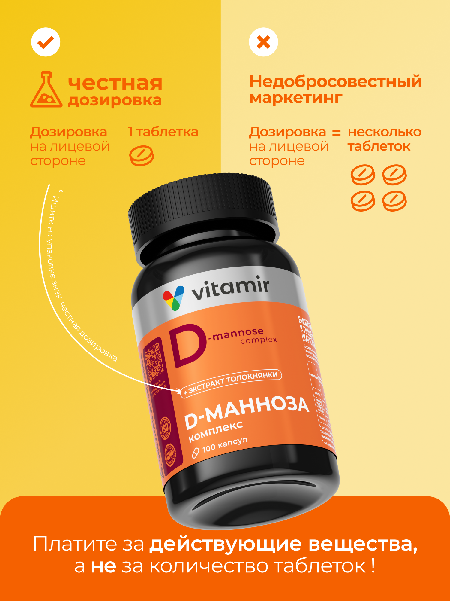 Д-манноза от цистита для женщин VITAMIR 100 капсул - фото 10
