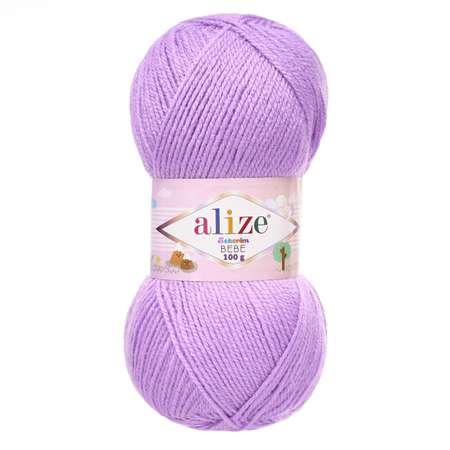 Пряжа для вязания Alize sekerim bebe 100 гр 320 м акрил для мягких игрушек 247 сиреневый 5 мотков