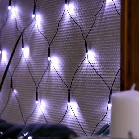 Гирлянда Luazon «Сеть» 2 × 2 м IP20 тёмная нить 224 LED свечение белое 8 режимов 220 В