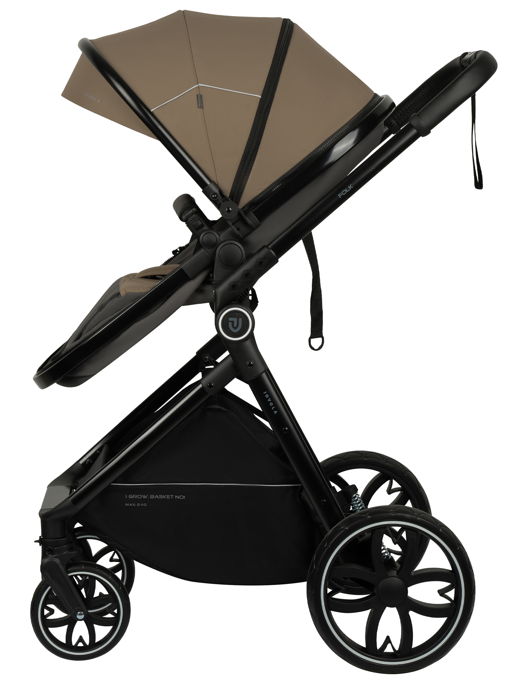 Коляска трансформер JOVOLA 3в1 Folk, темно-бежевый - фото 21