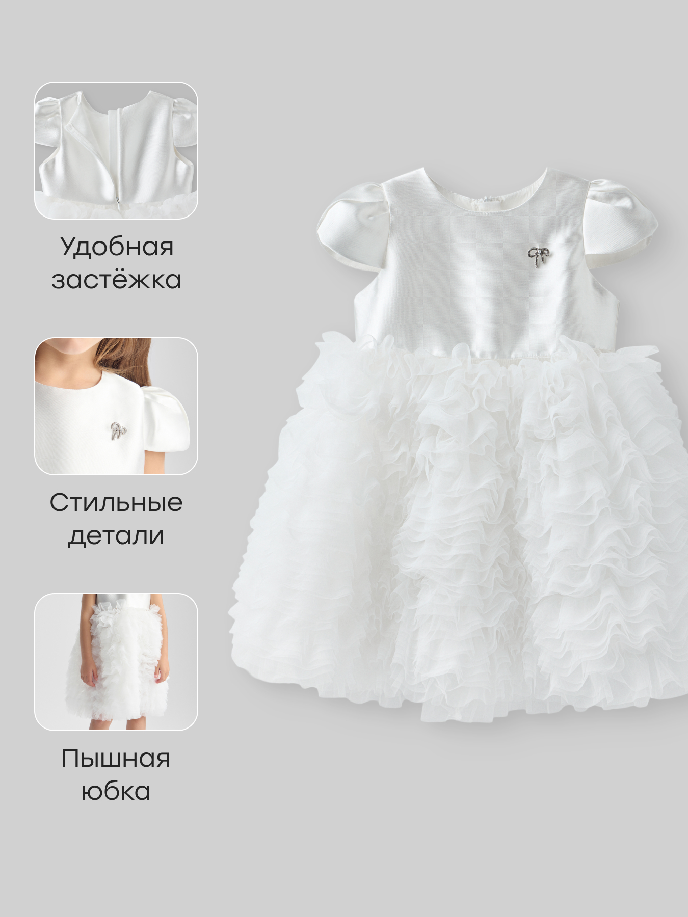 Платье Happy Baby 88640-1_white - фото 4