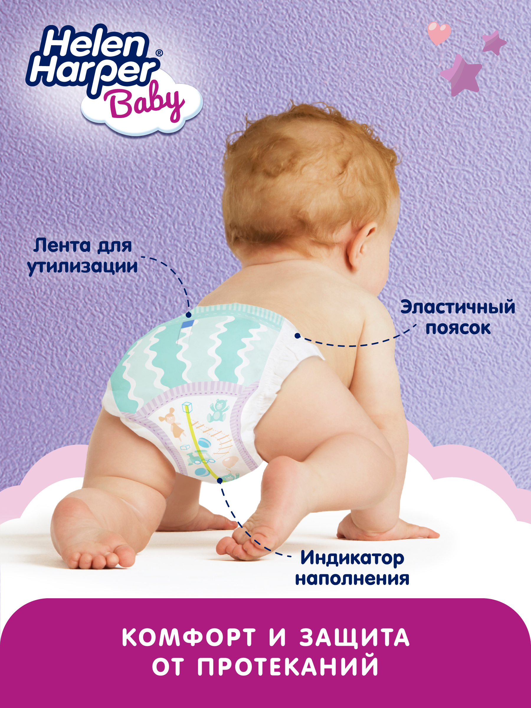 Подгузники Helen Harper Everyday для новорожденных M (6-9 кг) 88 шт. - фото 6