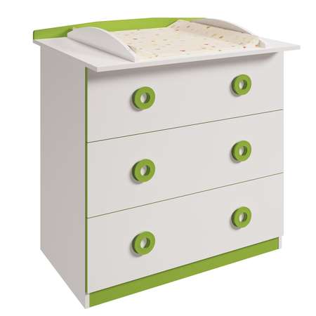 Комод Polini kids Simple 3090 Белый-Лайм