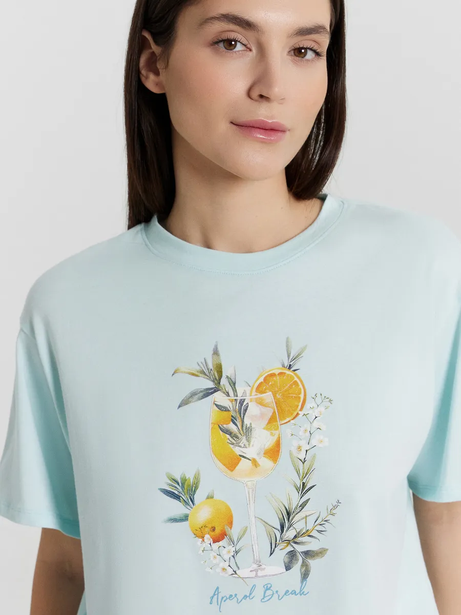 Пижама Mark Formelle (Марк Формэль) 592600/сахарная пудра +апельсины на сахарной пудре - фото 7