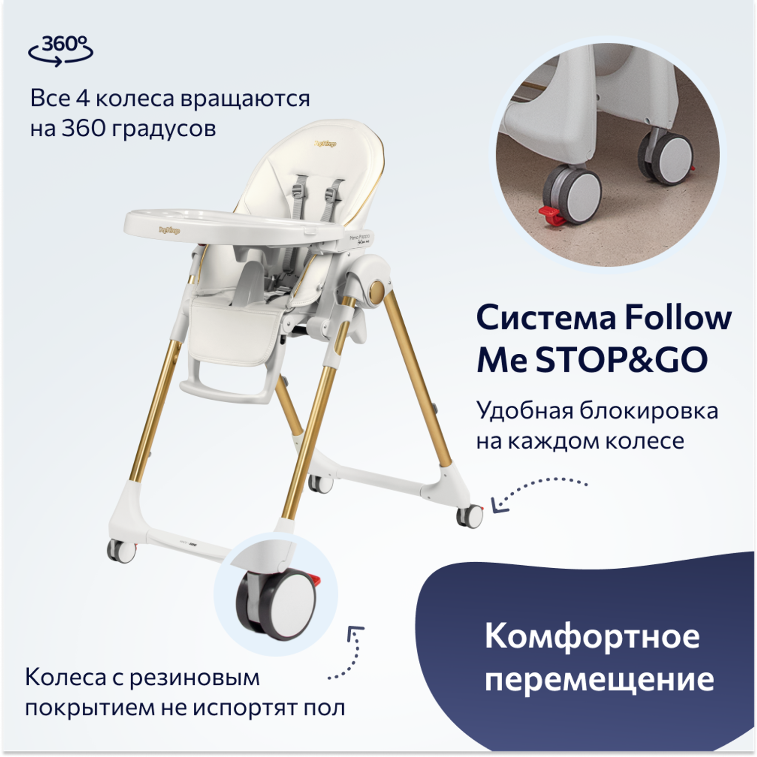 Стульчик для кормления Peg-Perego Prima Pappa Follow Me классический - фото 7