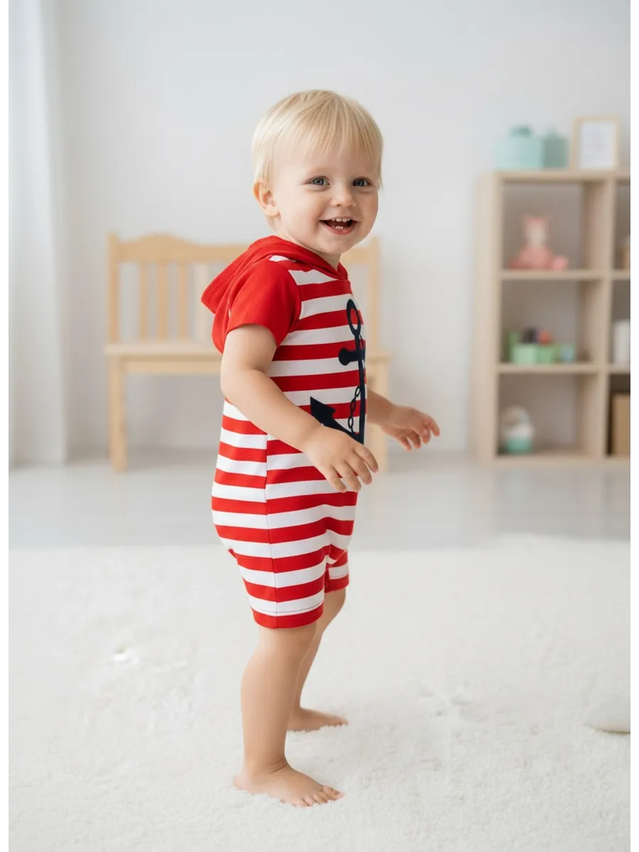 Песочник Linas baby 1117-9AR Красный- полоска - фото 5