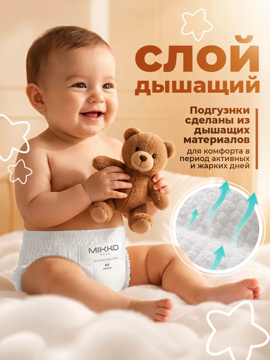 Трусики Mikko Bear Premium M (6-10 кг) 62 шт. - фото 7