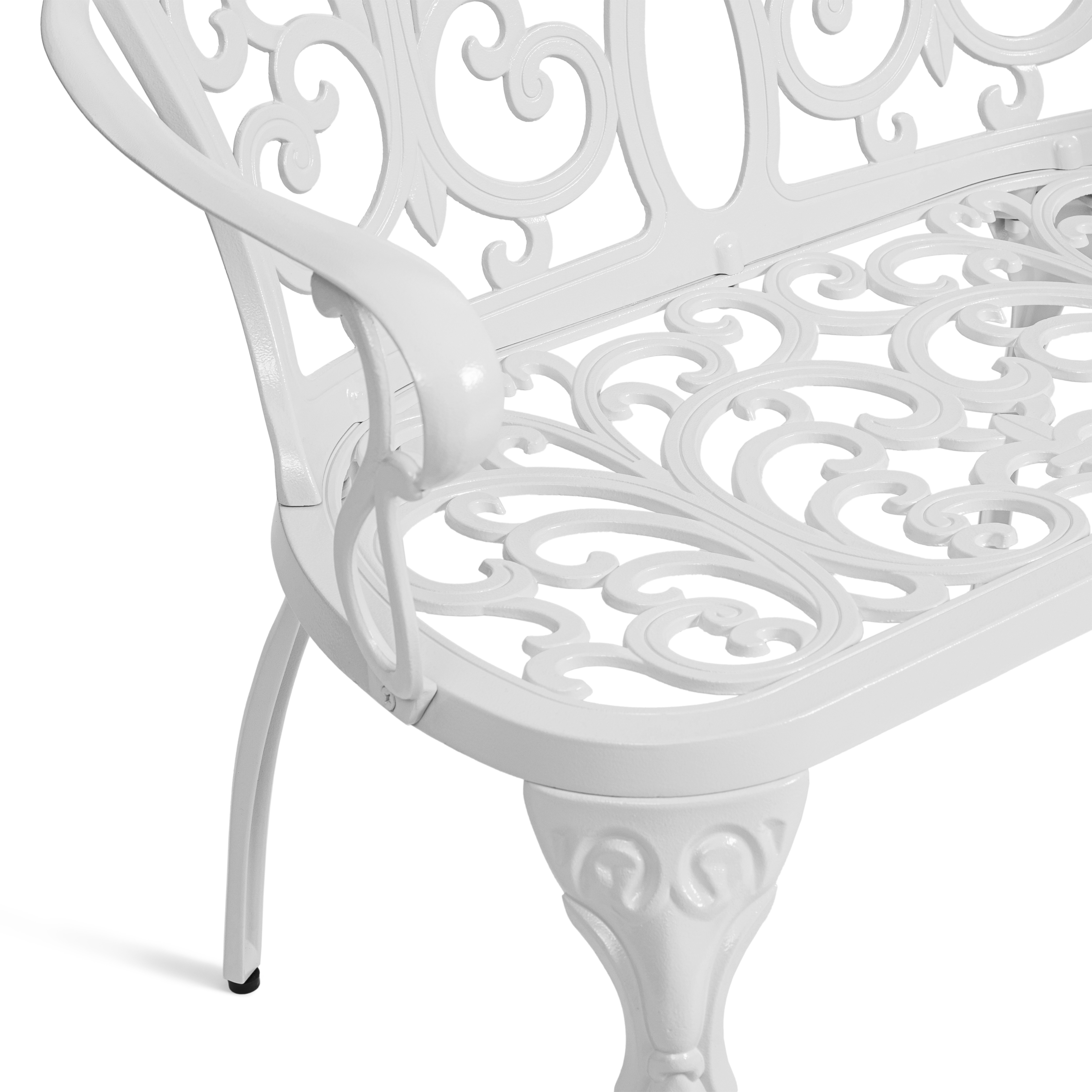Садовая скамья TETCHAIR Симфония алюминий античный белый - фото 9