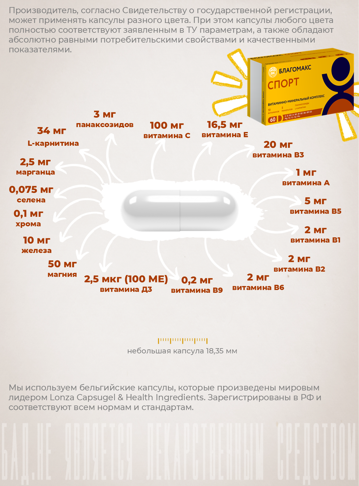 БАД Благомакс Спорт витаминно-минеральный комплекс капсулы №60 - фото 5