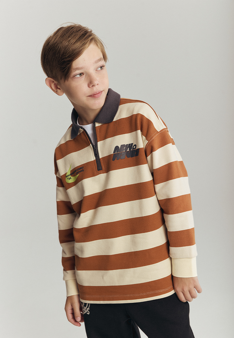 Cвитшот-поло artie W25K03T-1356M/Молочно-коричневый - фото 1