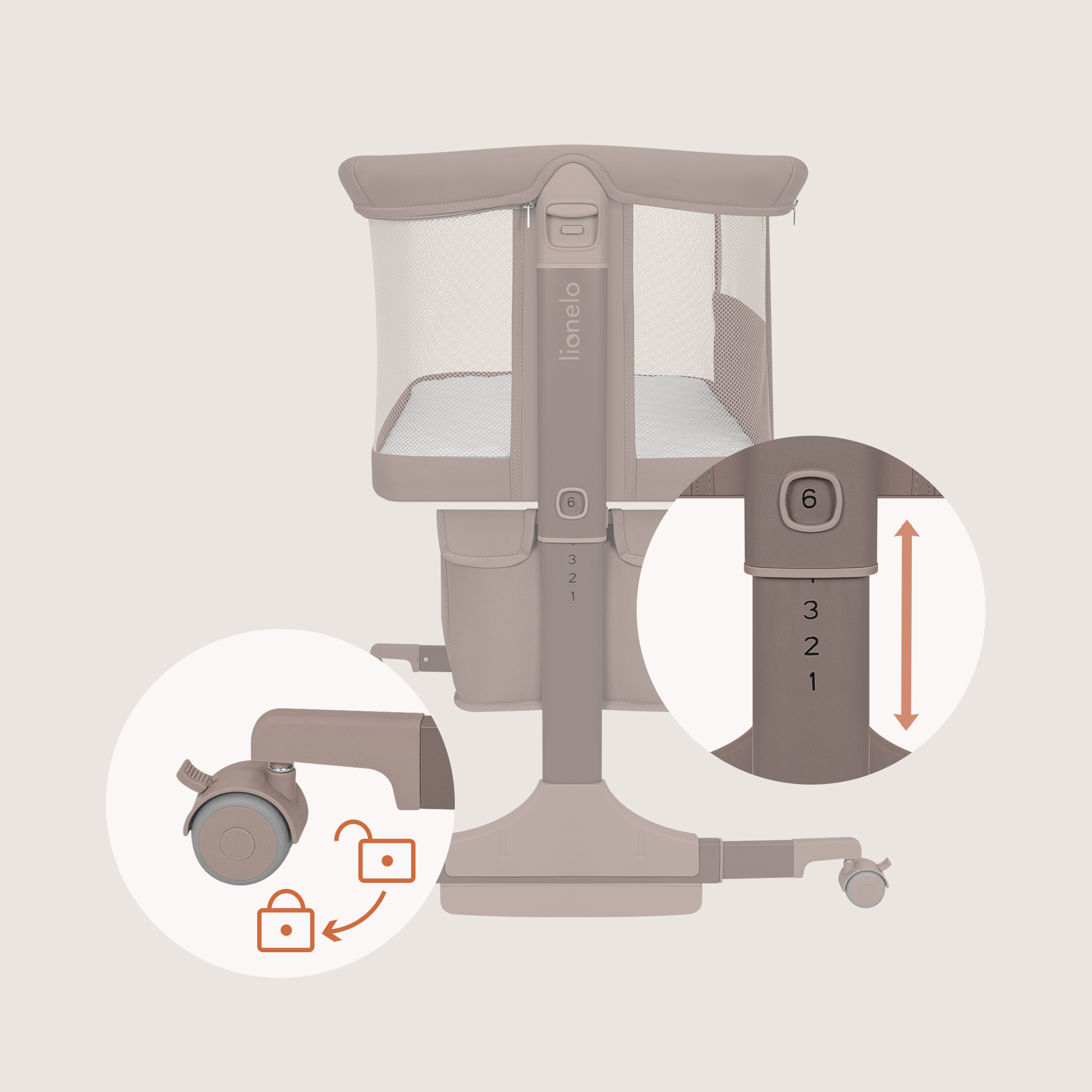 Колыбель Lionelo Jodie коричневый - фото 4