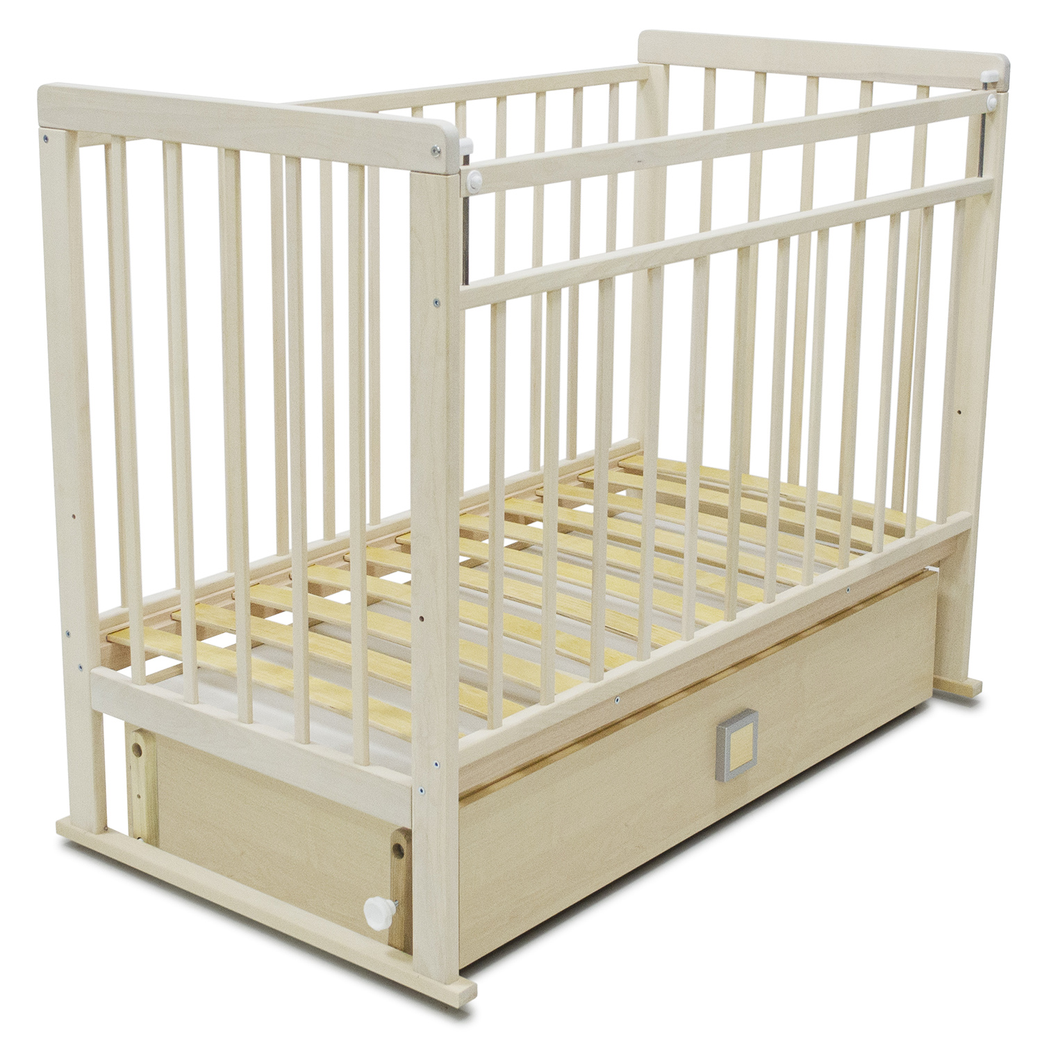 Детская кроватка Babyton прямоугольная, поперечный маятник (бежевый) - фото 1